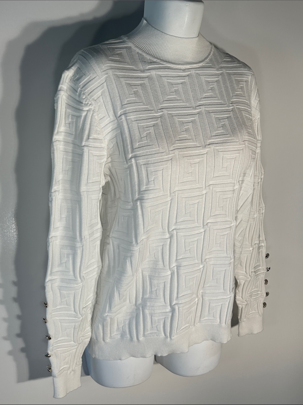 Winter White Sz Xl Mockneck Sweater Academia Preppy Old $ Heritage Capsule Wardr